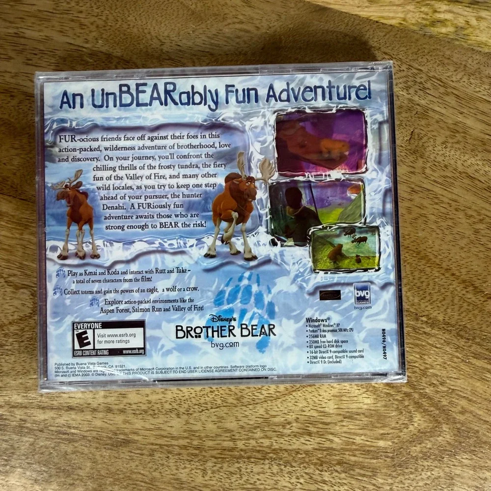 Disney Brother Bear PC Game Windows XP 98 Me Sealed Jewel Case N0496/N0497